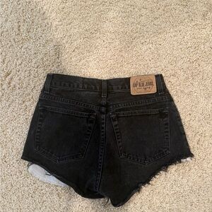 GAP Black Jean Shorts with Frayed Hem